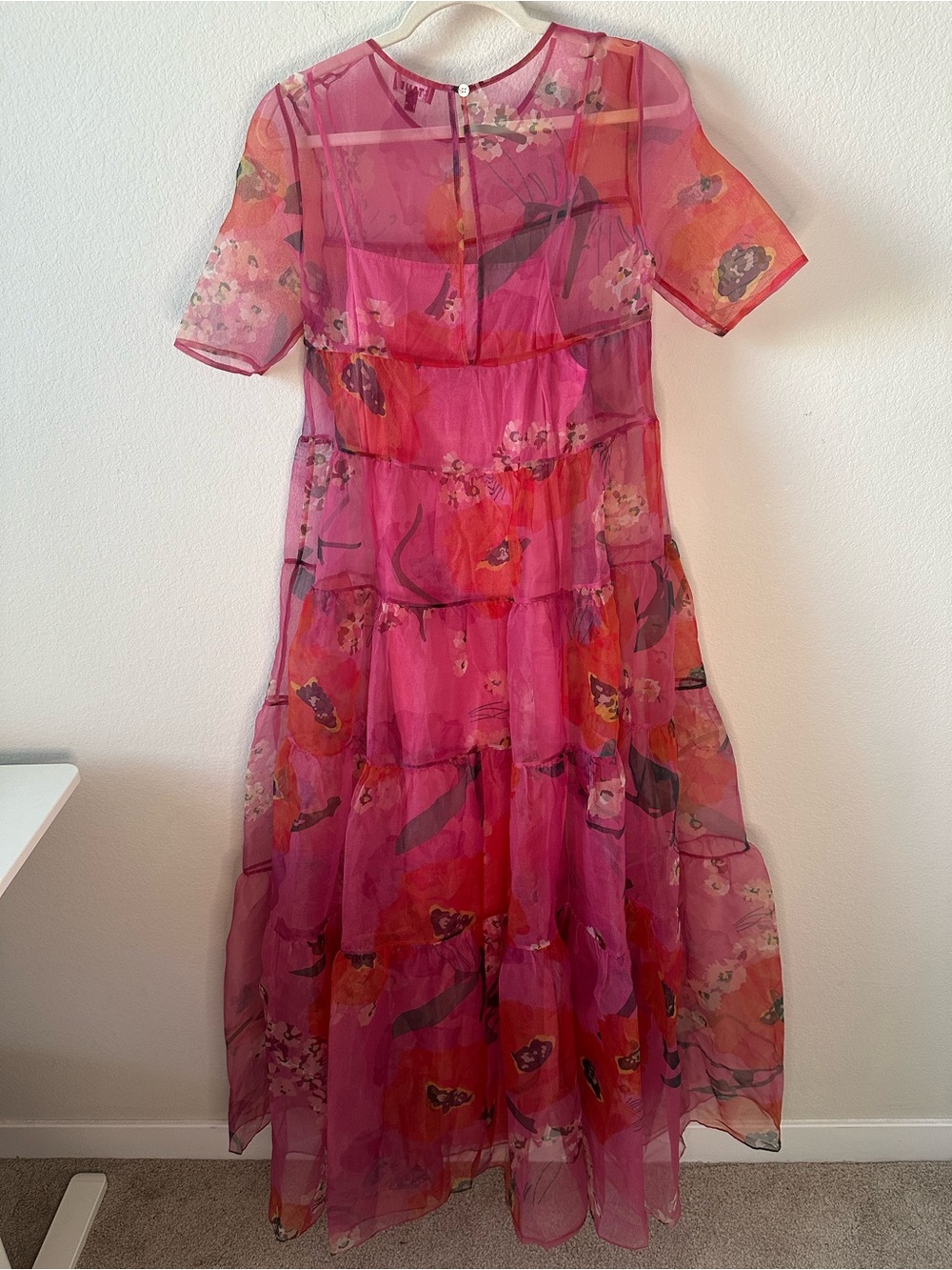STAUD Hyacinth Tiered Floral
Organza Pink Dress SZ XS - Picture 6 of 6